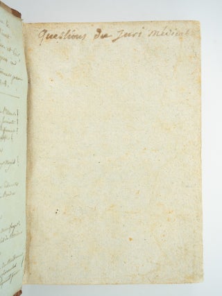 VADE-MECUM MEDICUM. [bound between] PERCY, PIERRE-FRAN&Ccedil;OIS. MANUEL DU CHIRURGIEN-D'ARM&Eacute;E, OU INSTRUCTION DE CHIRURGIE-MILITAIRE. [and] [SCHOOL OF SALERNO]. L'ECOLE DE SALERNE OU PRECEPTES GENEREAUX POUR CONSERVER SA SANT&Eacute;.