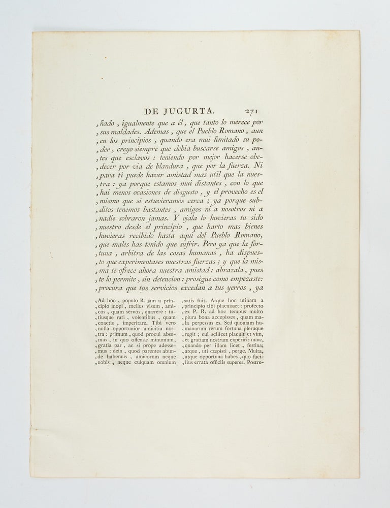 (ST21110) A PRINTED LEAF FROM LEAF FROM SALLUST'S "LA CONJURACI&Oacute;N DE...