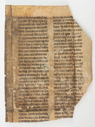 TEXT FROM FERIA IV AFTER THE FOURTH SUNDAY OF LENT. A NEARLY COMPLETE MEDIEVAL VELLUM MANUSCRIPT LEAF FROM.
