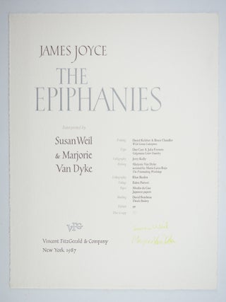 THE EPIPHANIES. INTERPRETED BY SUSAN WEIL & MARJORIE VAN DYKE.